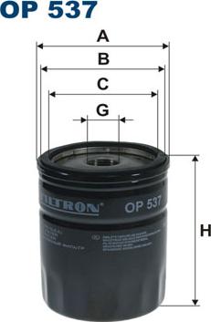 Filtron OP537 - Oil Filter autospares.lv