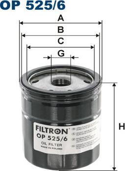 Filtron OP525/6 - Oil Filter autospares.lv