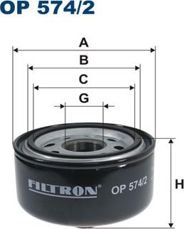 Filtron OP574/2 - Oil Filter autospares.lv