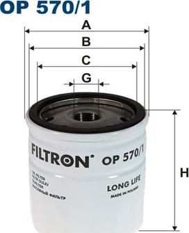 Filtron OP570/1 - Oil Filter autospares.lv
