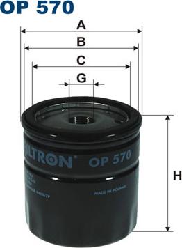 Filtron OP570 - Oil Filter autospares.lv