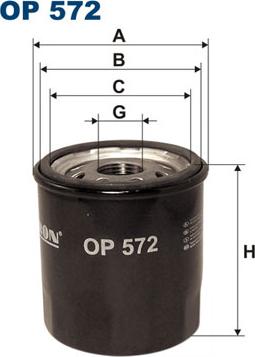 Filtron OP572 - Oil Filter autospares.lv