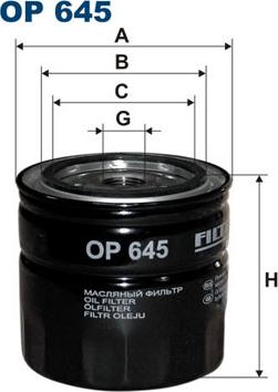 Filtron OP645 - Oil Filter autospares.lv