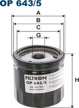 Filtron OP643/5 - Oil Filter autospares.lv