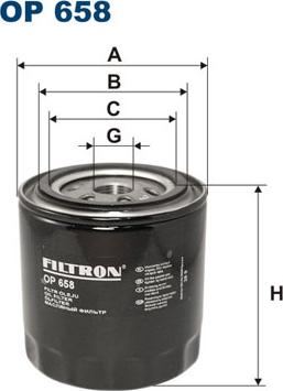 Filtron OP658 - Oil Filter autospares.lv