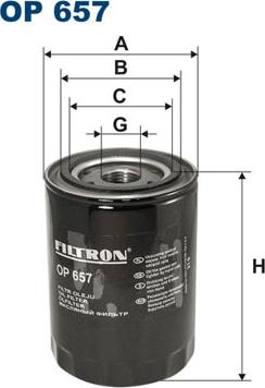 Filtron OP657 - Oil Filter autospares.lv