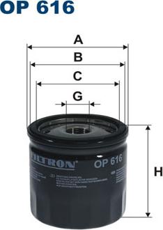 Filtron OP616 - Oil Filter autospares.lv