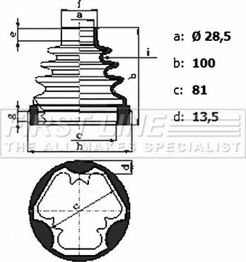 First Line FCB6440 - Bellow, drive shaft autospares.lv