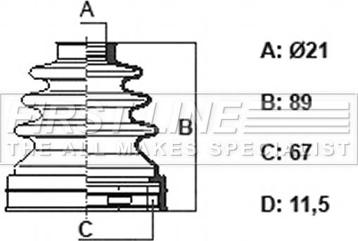 First Line FCB6402 - Bellow, drive shaft autospares.lv