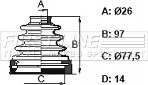 First Line FCB6158 - Bellow, drive shaft autospares.lv