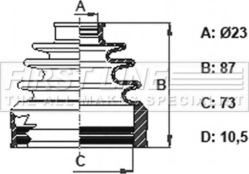 First Line FCB6164 - Bellow, drive shaft autospares.lv