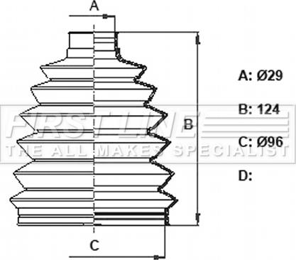 First Line FCB6384 - Bellow, drive shaft autospares.lv