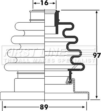 First Line FCB6252 - Bellow, drive shaft autospares.lv