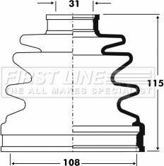 First Line FCB2846 - Bellow, drive shaft autospares.lv