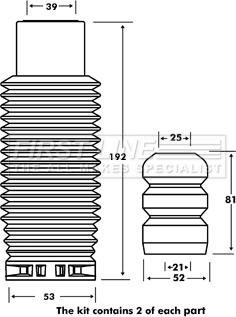 First Line FPK7065 - Dust Cover Kit, shock absorber autospares.lv