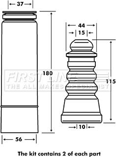 First Line FPK7060 - Dust Cover Kit, shock absorber autospares.lv