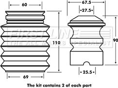 First Line FPK7009 - Dust Cover Kit, shock absorber autospares.lv