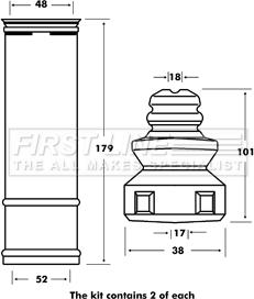 First Line FPK7004 - Dust Cover Kit, shock absorber autospares.lv