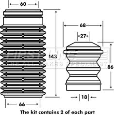 First Line FPK7014 - Dust Cover Kit, shock absorber autospares.lv