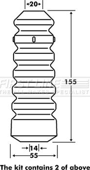 First Line FPK7083 - Rubber Buffer, suspension autospares.lv