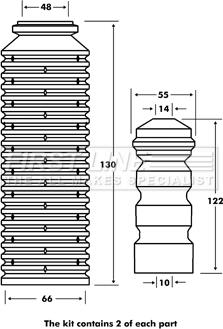 First Line FPK7087 - Dust Cover Kit, shock absorber autospares.lv