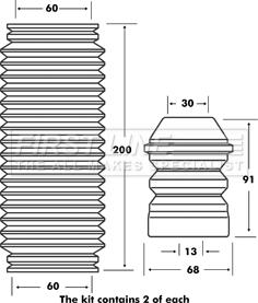 First Line FPK7020 - Dust Cover Kit, shock absorber autospares.lv