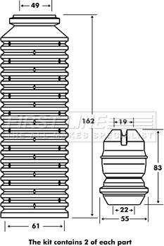 First Line FPK7076 - Dust Cover Kit, shock absorber autospares.lv