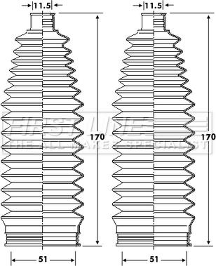 First Line FSG3419 - Bellow Set, steering autospares.lv