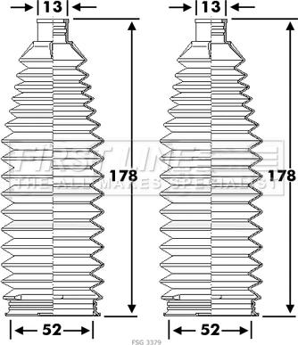 First Line FSG3379 - Bellow Set, steering autospares.lv