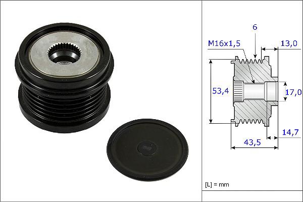 Fispa 455232 - Pulley, alternator, freewheel clutch autospares.lv