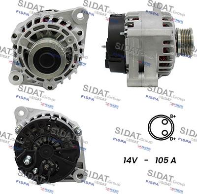 Fispa A12DE0050A2 - Alternator autospares.lv