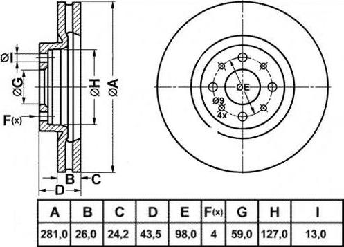 FIT FR0994V - Brake Disc autospares.lv