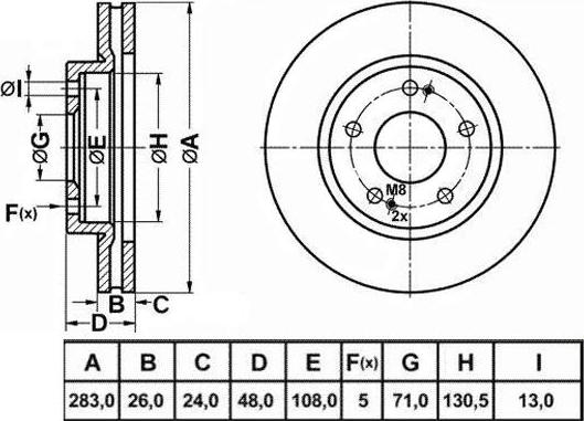 FIT FR0985V - Brake Disc autospares.lv