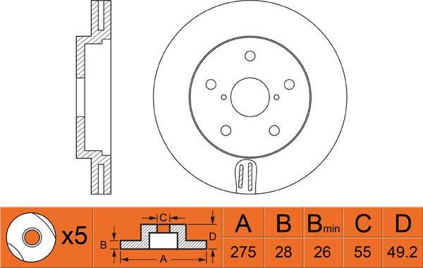 FIT FR0494V - Brake Disc autospares.lv