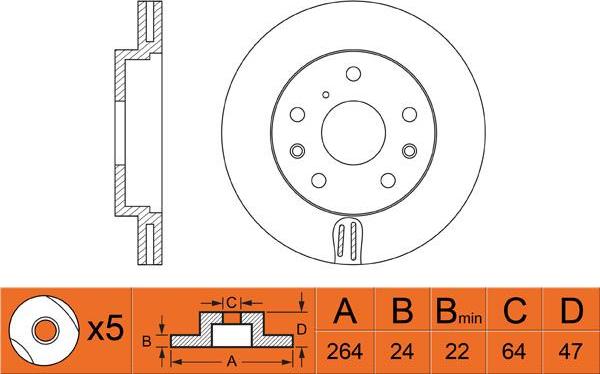 FIT FR0457V - Brake Disc autospares.lv