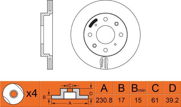 FIT FR0460V - Brake Disc autospares.lv