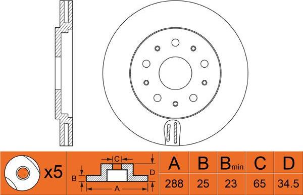 FIT FR0489V - Brake Disc autospares.lv