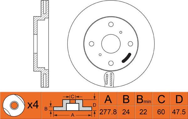 FIT FR0434V - Brake Disc autospares.lv