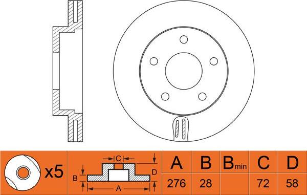 FIT FR0425V - Brake Disc autospares.lv