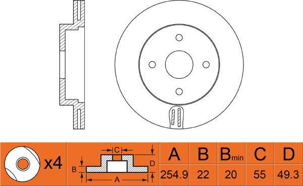 FIT FR0563V - Brake Disc autospares.lv