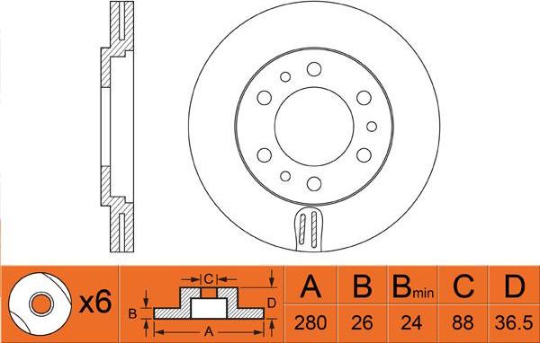 FIT FR0505V - Brake Disc autospares.lv