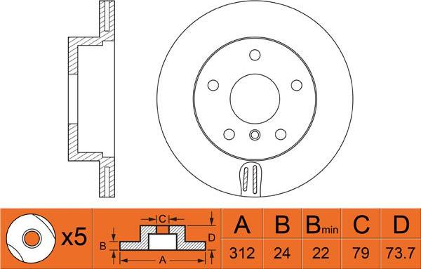 FIT FR0508V - Brake Disc autospares.lv