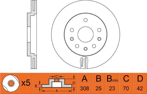 FIT FR0502V - Brake Disc autospares.lv