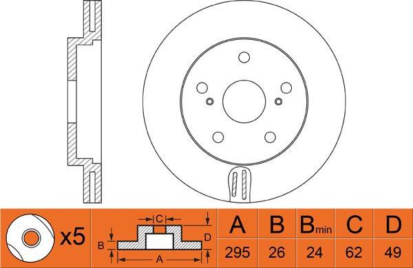 FIT FR0576V - Brake Disc autospares.lv