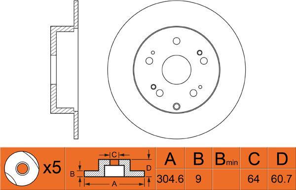 MDR MRD-2444 - Brake Disc autospares.lv