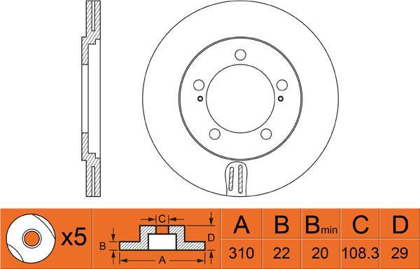 FIT FR0253V - Brake Disc autospares.lv