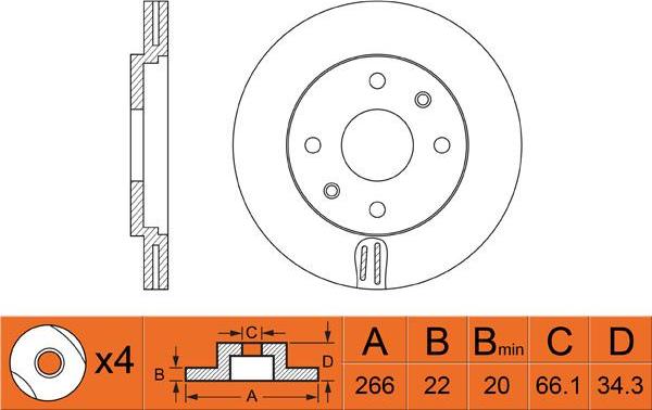 FIT FR0264V - Brake Disc autospares.lv