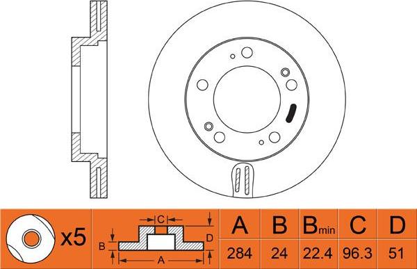 FIT FR0260V - Brake Disc autospares.lv