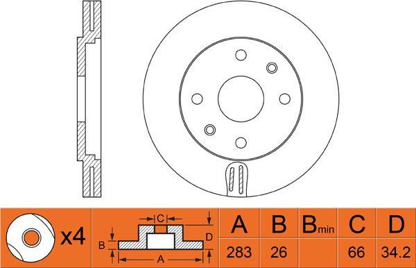 FIT FR0263V - Brake Disc autospares.lv