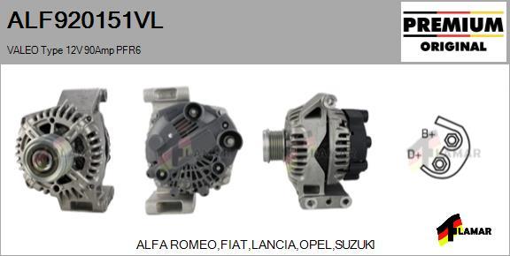 FLAMAR ALF920151VL - Alternator autospares.lv